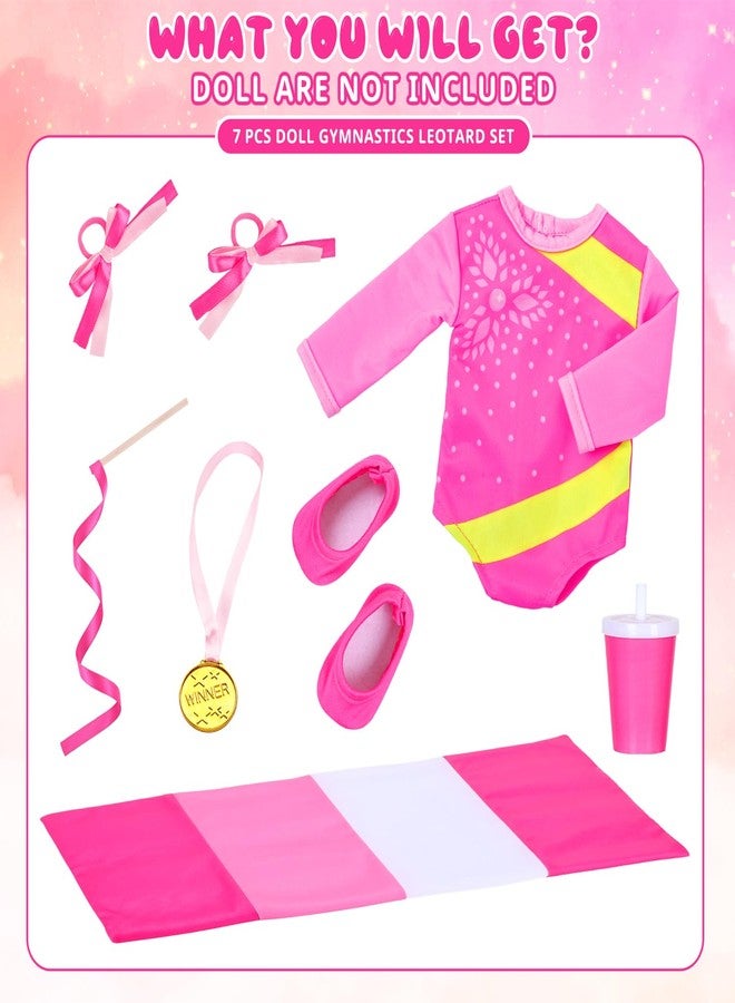 Ecore Fun 18 Inch Doll Clothes and Accessories-Olympic Gymnastics Sports Set, 8 Pack Girl Doll Clothes Gymnastics Training Oufits for Play, No Doll - Image 4